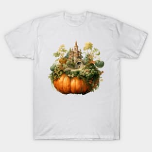 Autumn Magic - Pumpkin Transformed into Miniature Forest in Watercolor T-Shirt